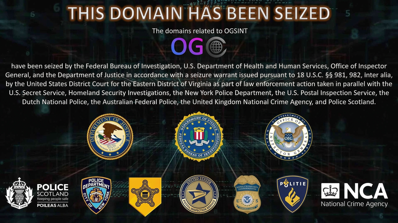 The domains related to BreachForums have been seized by the Federal Bureau of Investigation, U.S. Department of Health and Human Services, Office of Inspector General, and the Department of Justice in accordance with a seizure warrant issued pursuant to 18 U.S.C. §§ 981, 982, inter alia, by the United States District Court for the Eastern District of Virginia as part of law enforcement action taken in parallel with the United States Secret Service, Homeland Security Investigations, the New York Police Department, the U.S. Postal Inspection Service, the Dutch National Police, the Australian Federal Police, the United Kingdom National Crime Agency, and Police Scotland.